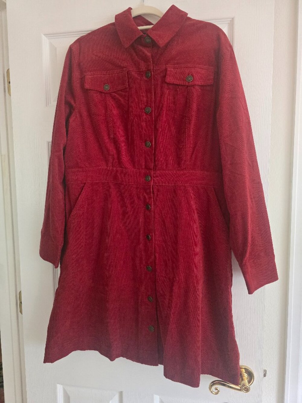New York & Company Rust Colored Corduroy Dress XL